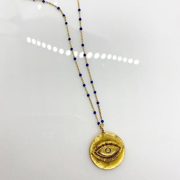 NEW Anthropologie Evil Eye Pendant Necklace - Picture 8 of 9